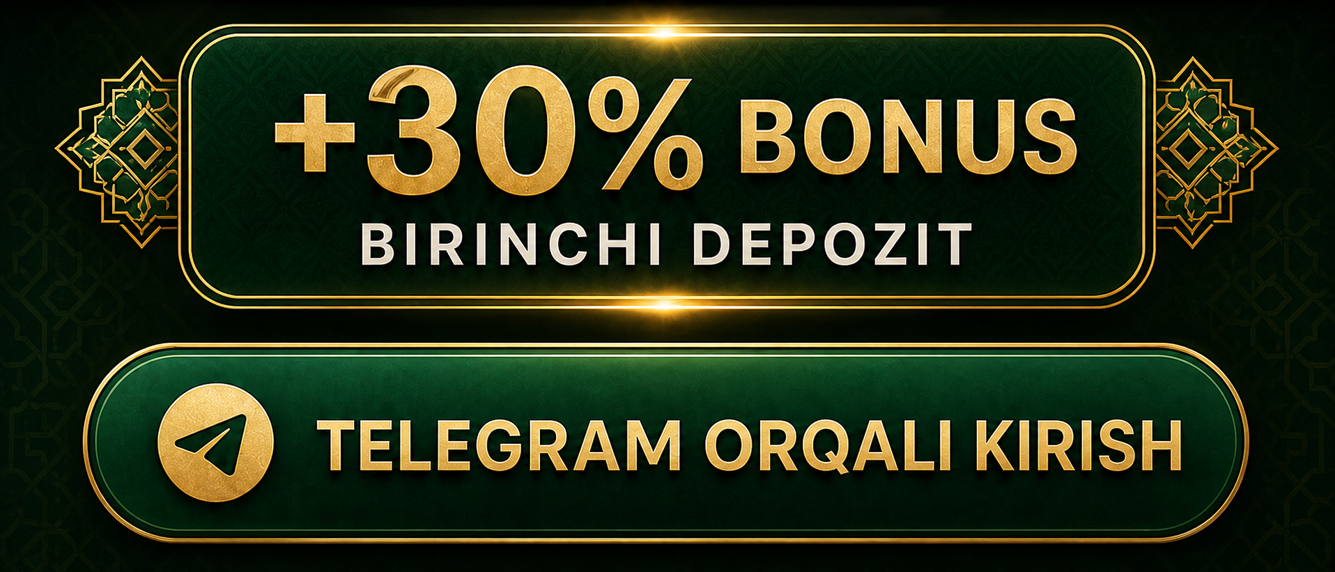 Birinchi depozit uchun 30 foiz bonus